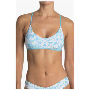 VYB Women's Tropical Triangle Swim Bralette In Blue Size M $30
